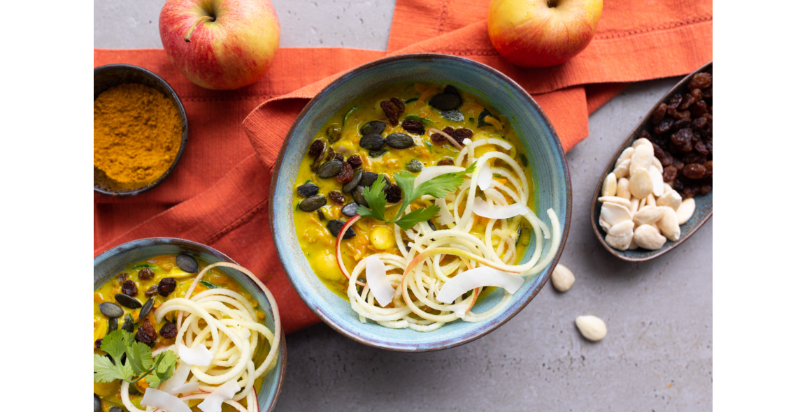 Curry au lait de coco, patates douces et pommes