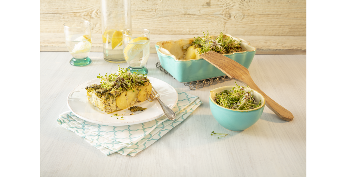Gratin de pommes de terre et brocolis