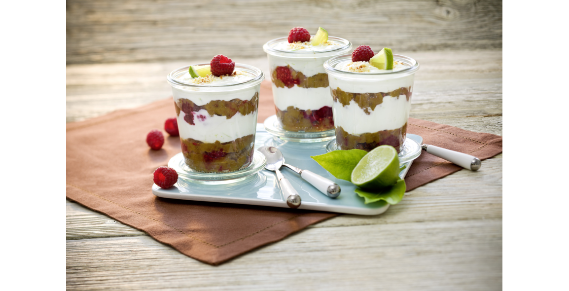 Verrines de compote abricot-coco et fromage frais