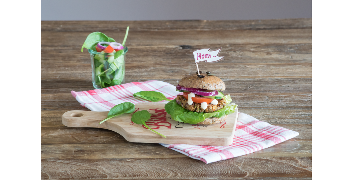 Burger végan aux haricots Borlotti