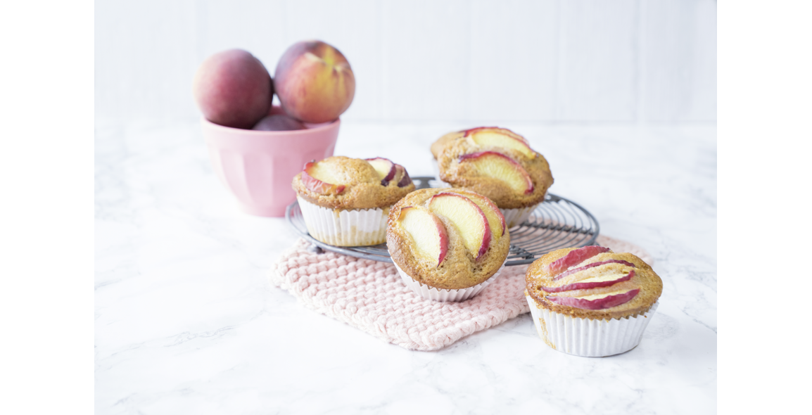 Muffins fleur de coco & pêche