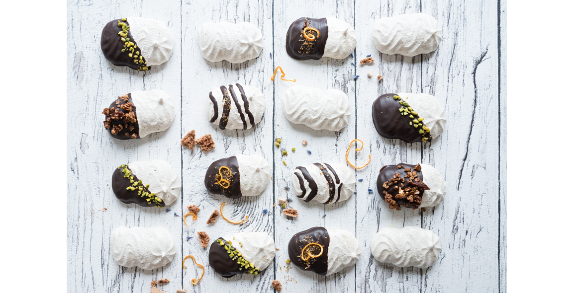 Meringues pain d'épices et chocolat